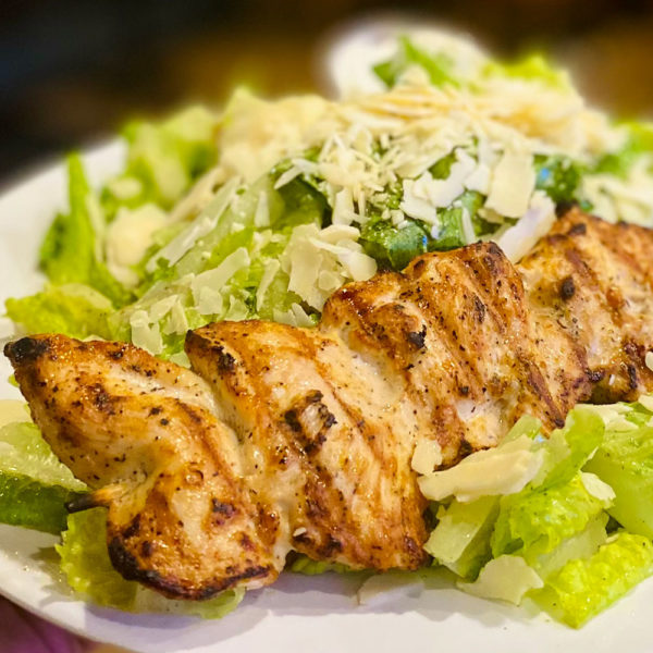 Chicken Kabob Caesar Salad